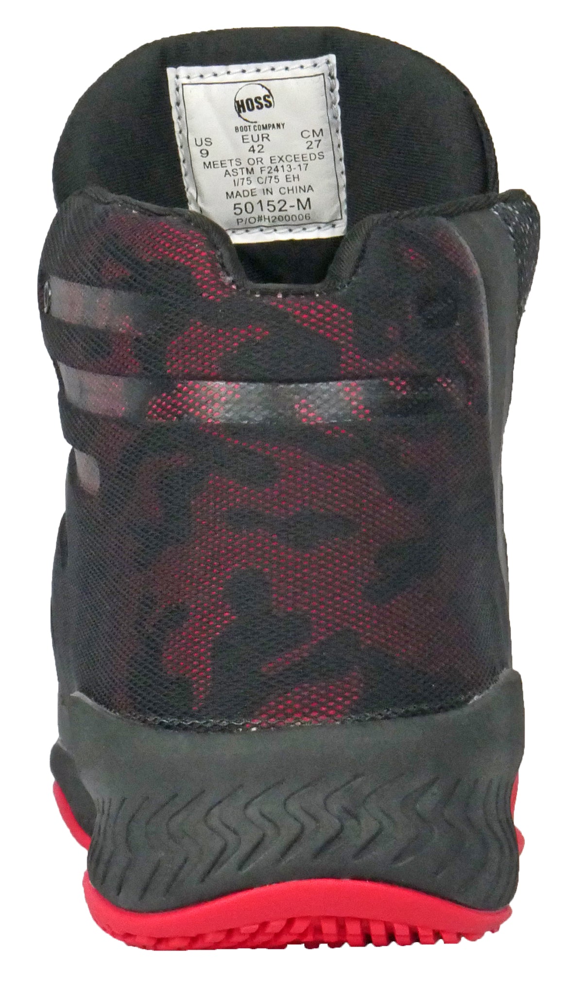 HOSS 50152 Men\'s 8.5 D Safety‎ Work Shoes ASTM F2413-18 Composite Toe Black Red Hoss Buster Low Men main image 3
